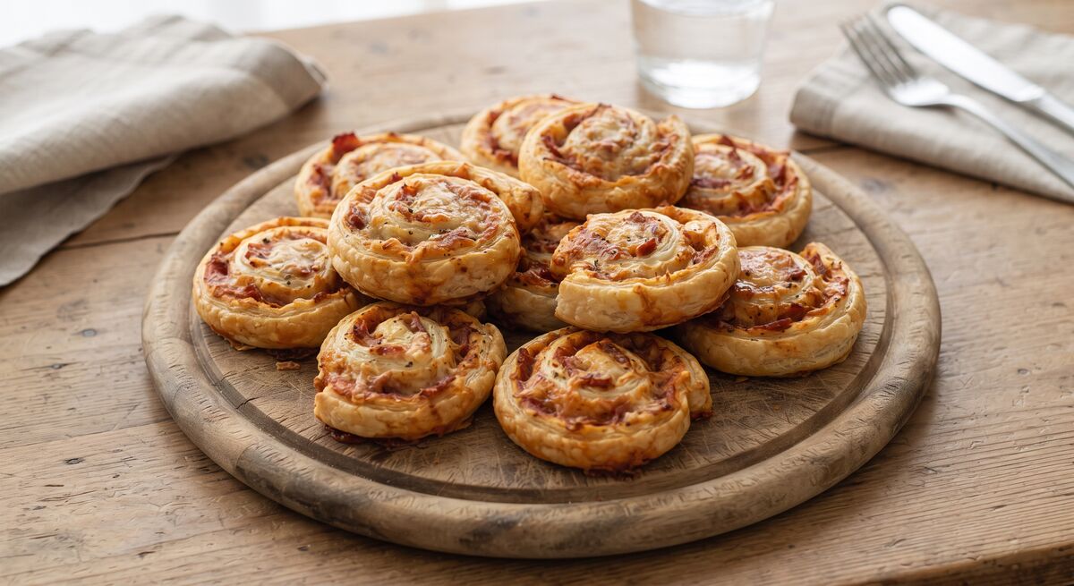 Girelle di pasta sfoglia alla pizza
