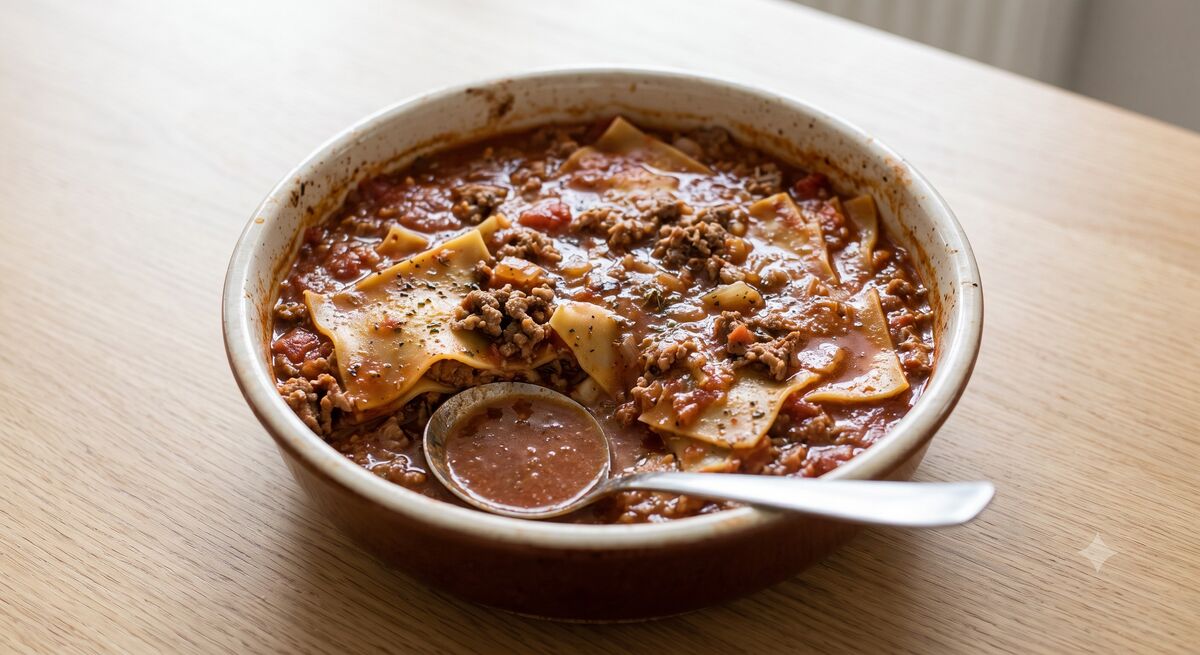 Lasagnesuppe, die dich vom Hocker haut
