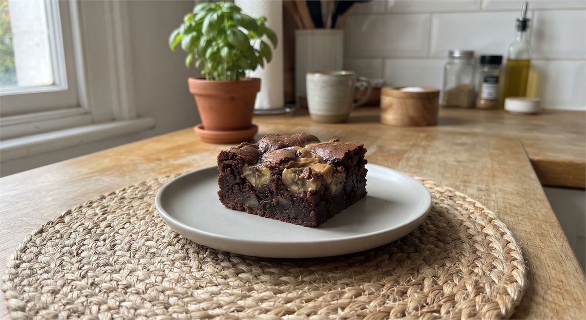 Vegan peanut butter banana brownies