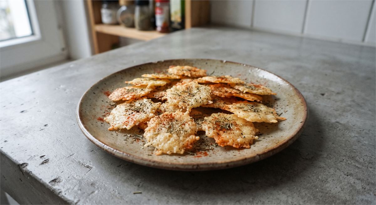 Parmesan crisps with herbs and paprika