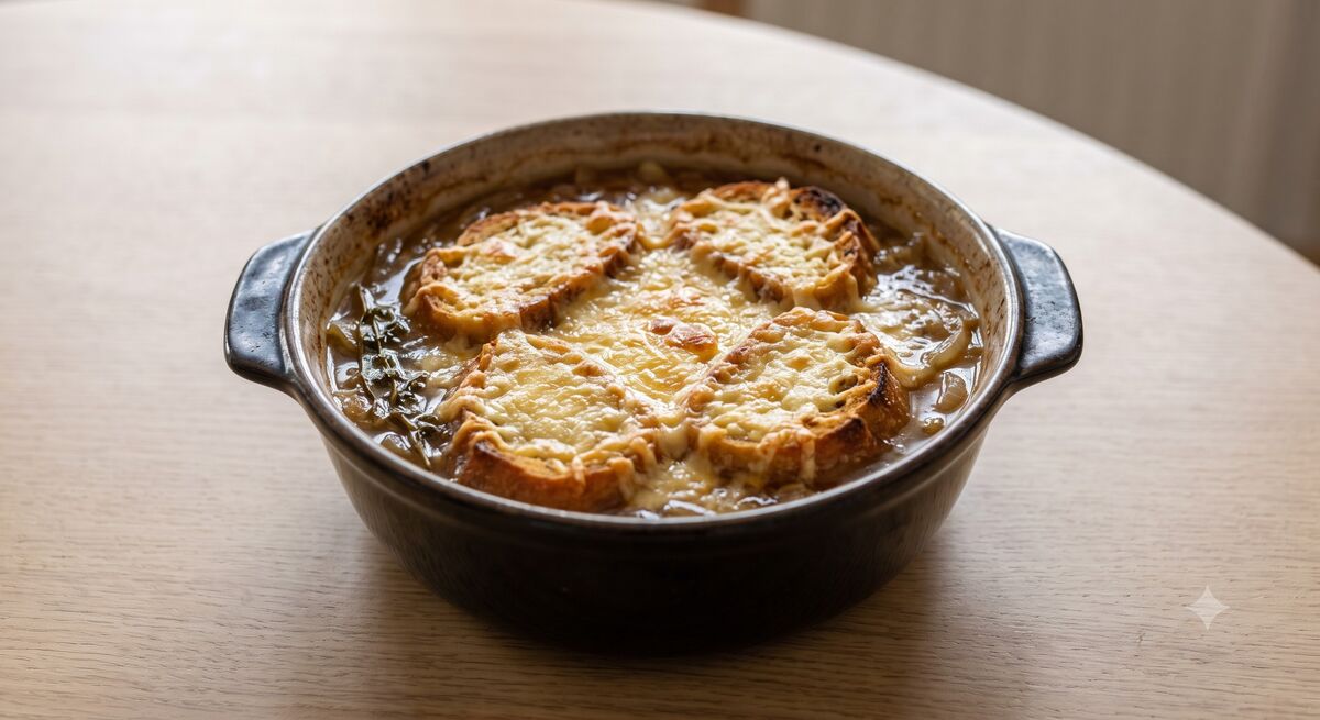 Sopa de cebolla gratinada, la receta clásica