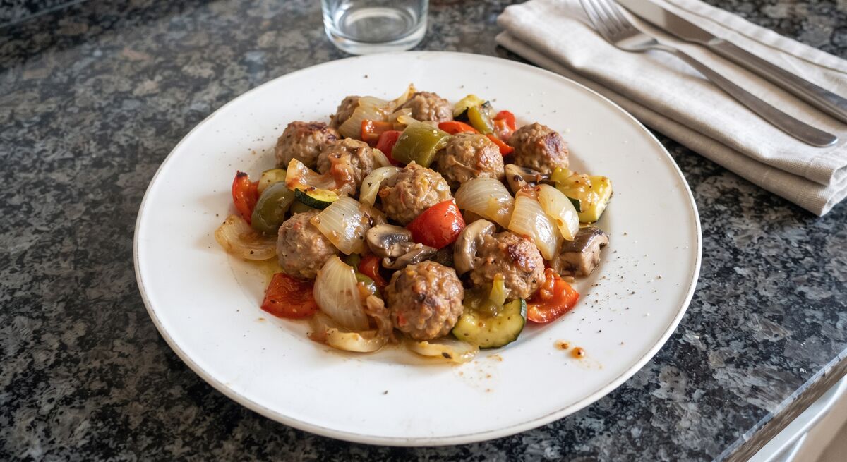 Boulettes de viande au four aux légumes