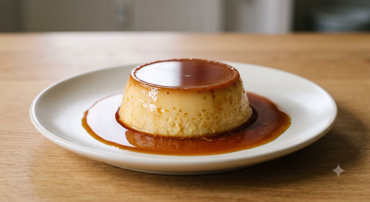 Flan di uova con panna liquida