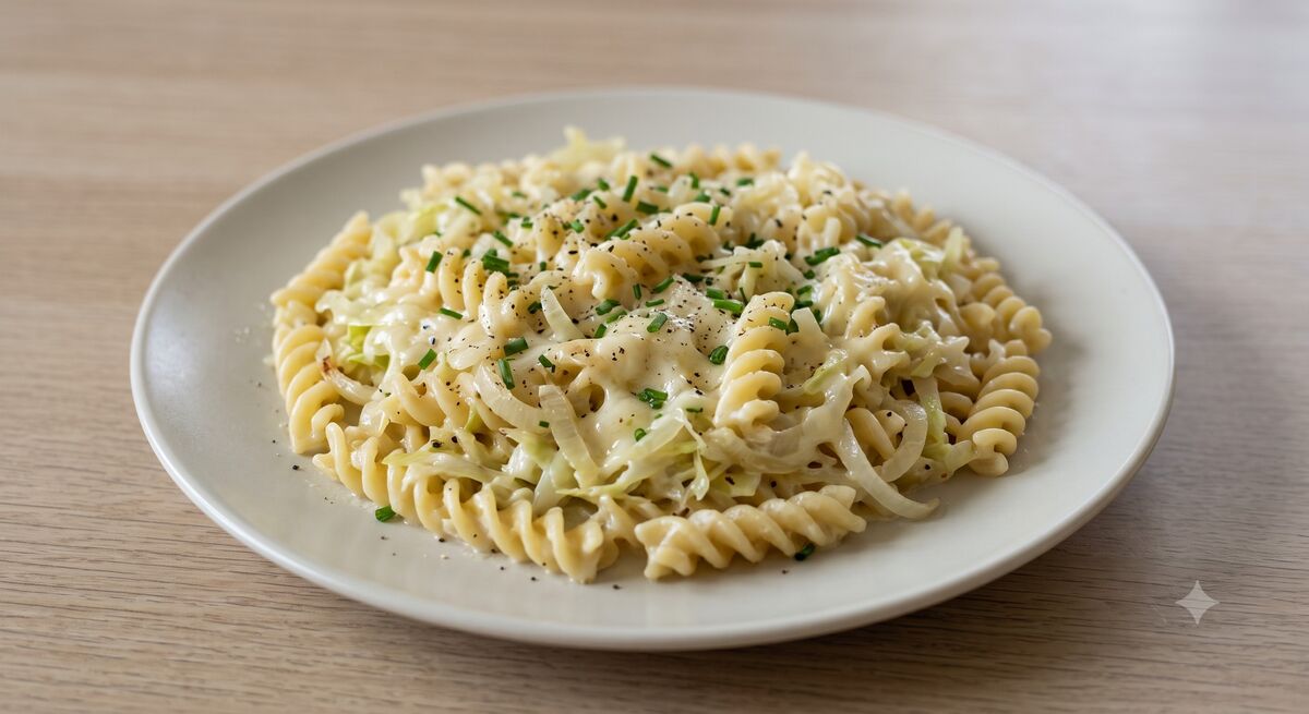 Pointed cabbage with pasta
