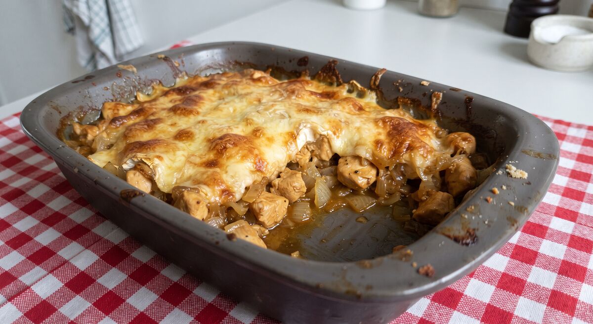 Chicken breast au gratin with Maroilles cheese
