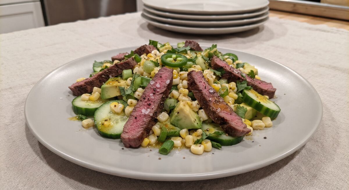 Steak Salad with Honey Lime Dressing