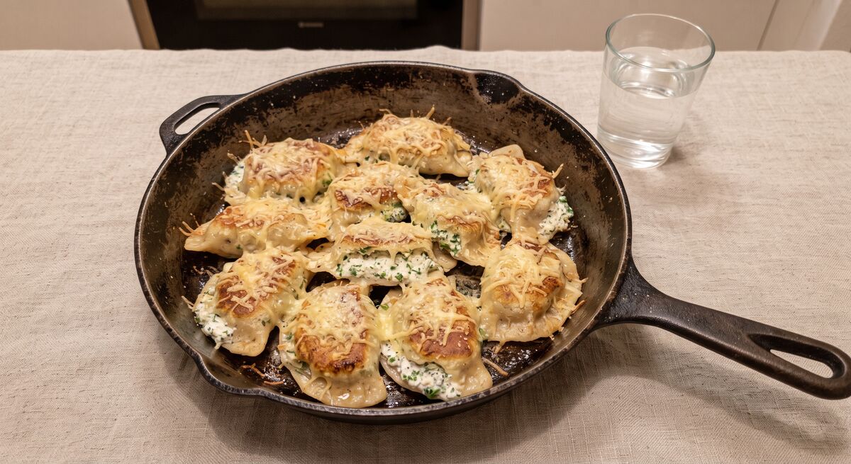 Dough pockets with cream cheese filling