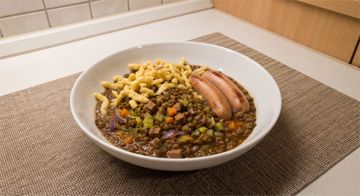 Lentejas suabas con Spätzle