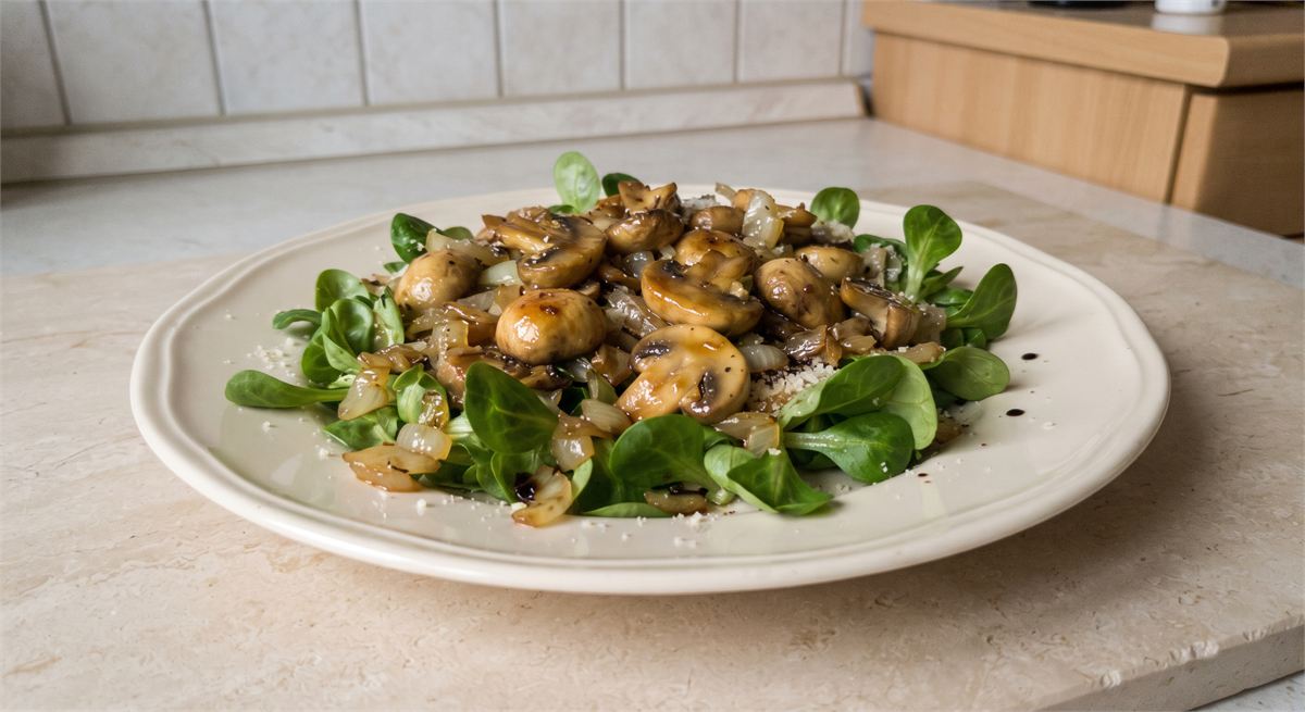 Salat mit Honigchampignons