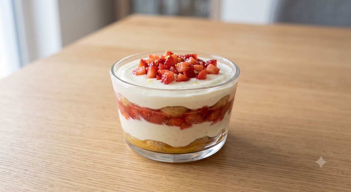 Jordgubbstiramisu i glas
