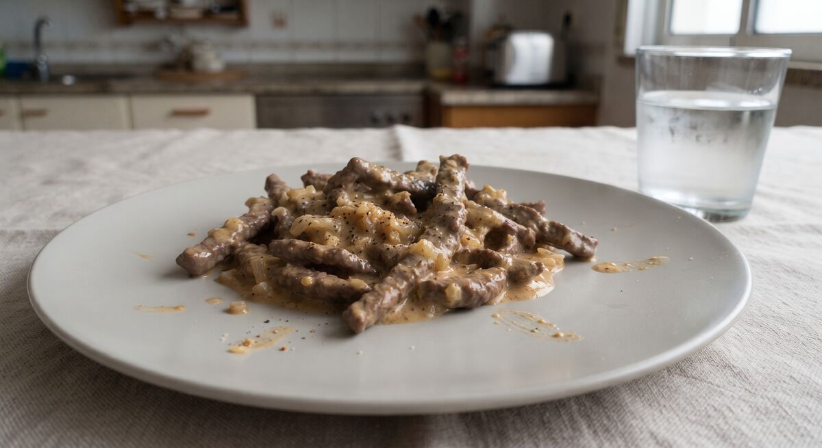 Eenvoudige Beef Stroganoff