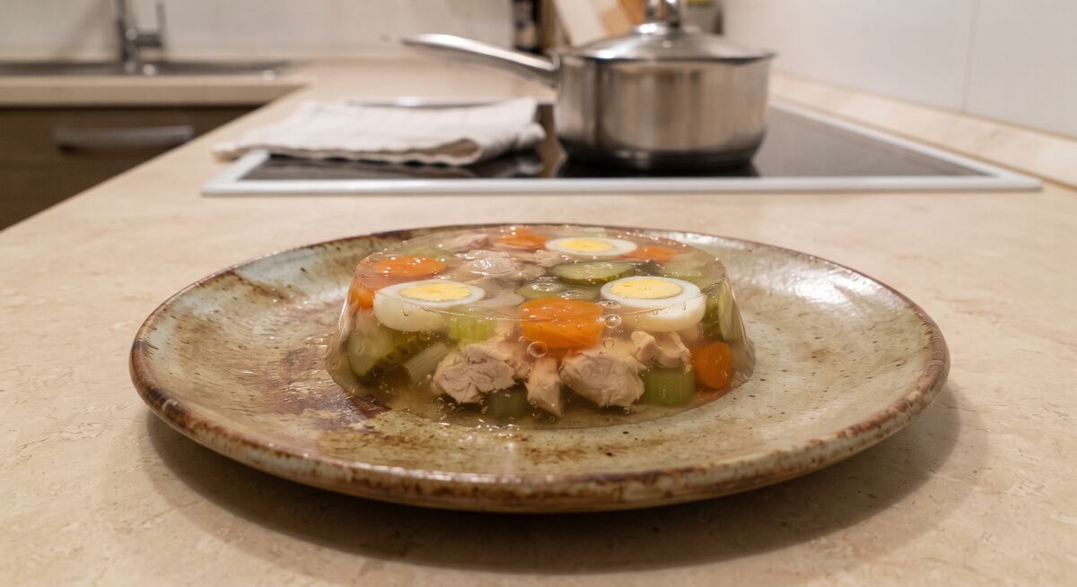 Pollo en gelatina