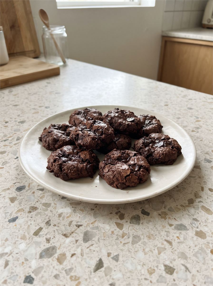 Fudgy Chocolate Tahini Cookies