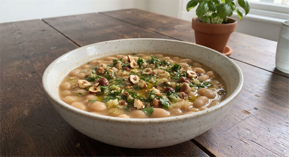El Bulli Style Bean Soup with Picada
