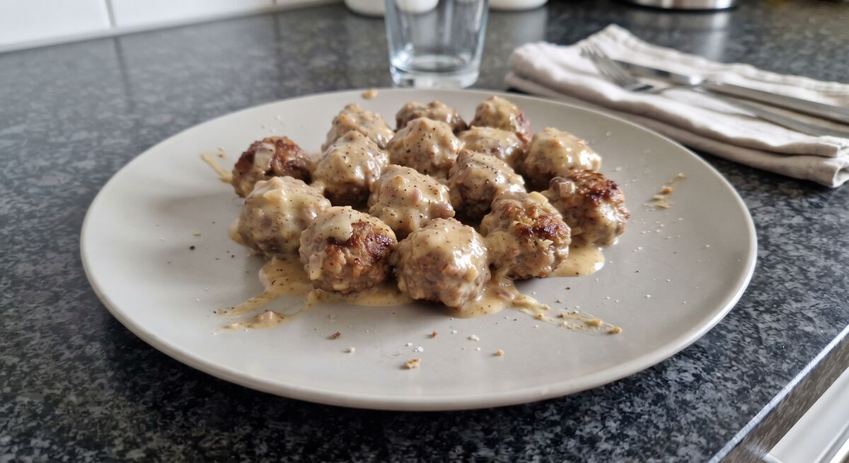 Köttbullar z kremowym sosem