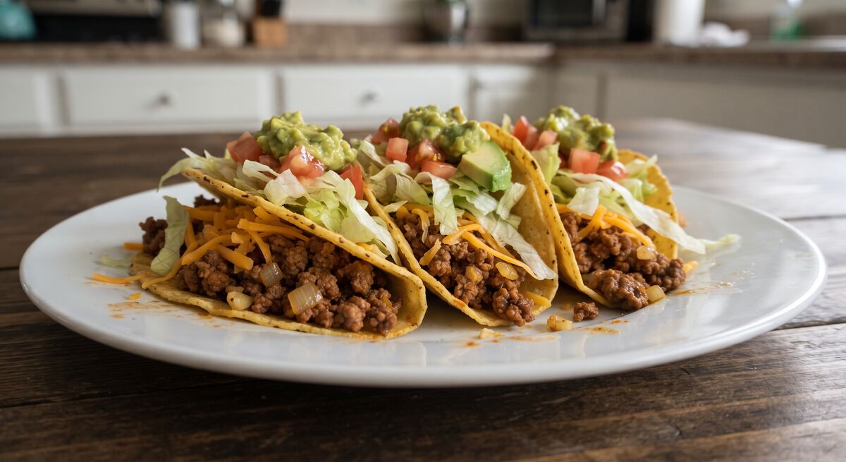 Tacos clásicos de carne molida