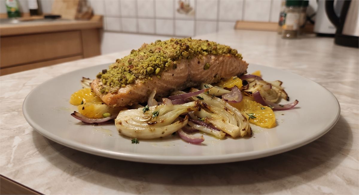 Salmon with pistachio crust