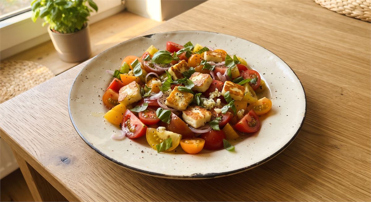 Bunter Tomatensalat mit Halloumi