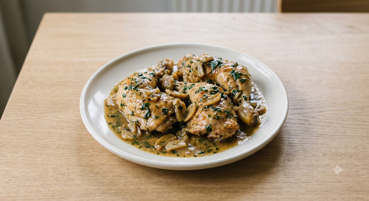 Pollo al ajillo de la abuela