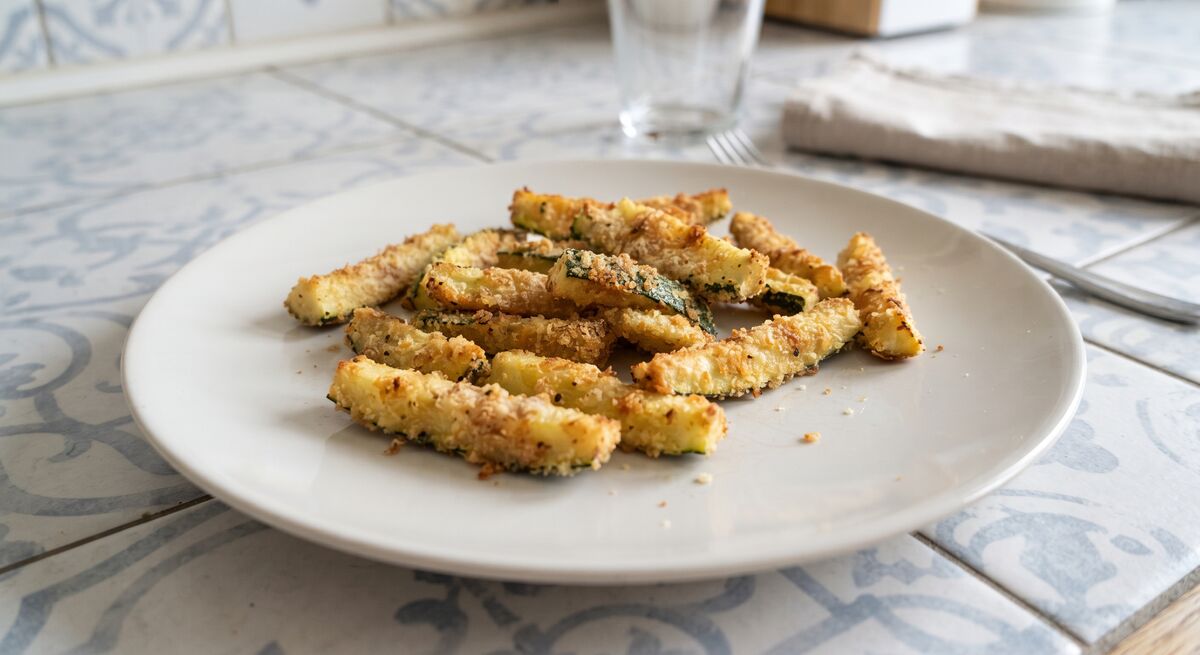 Zucchini aus dem Airfryer mit Parmesan-Kruste