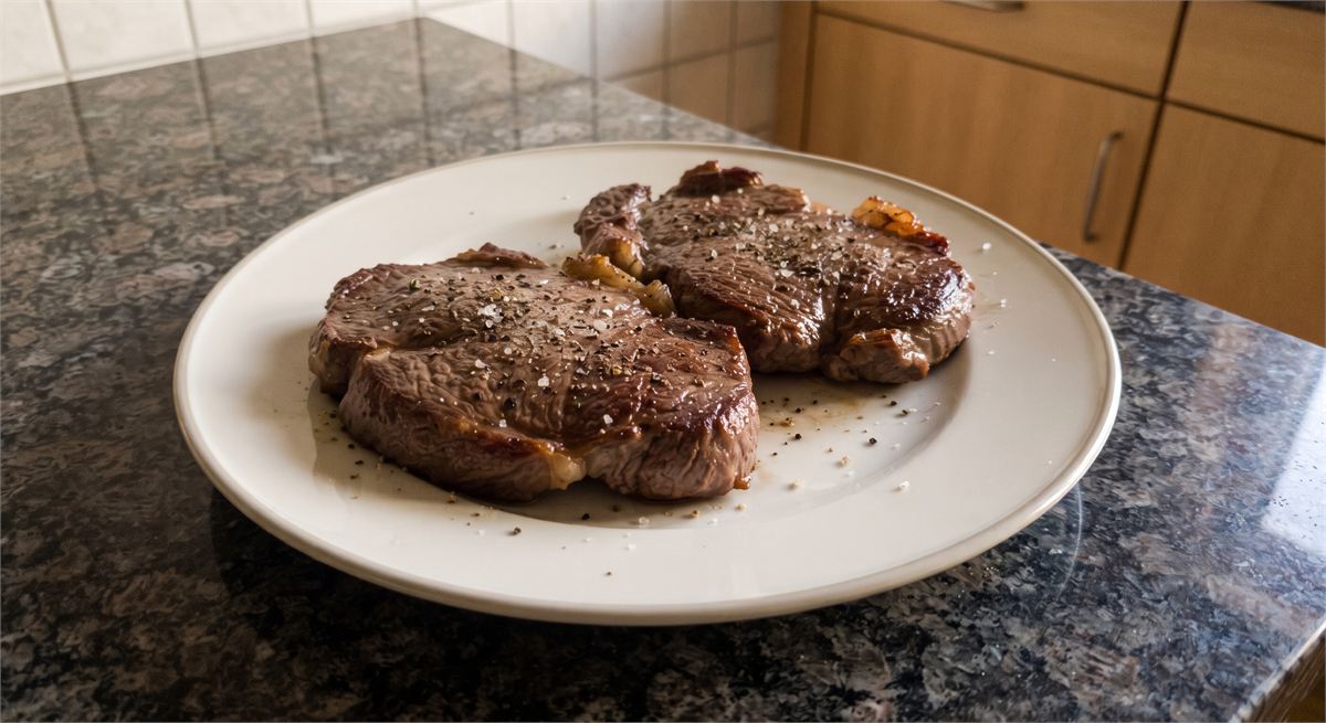 Slow-cooked beef steaks