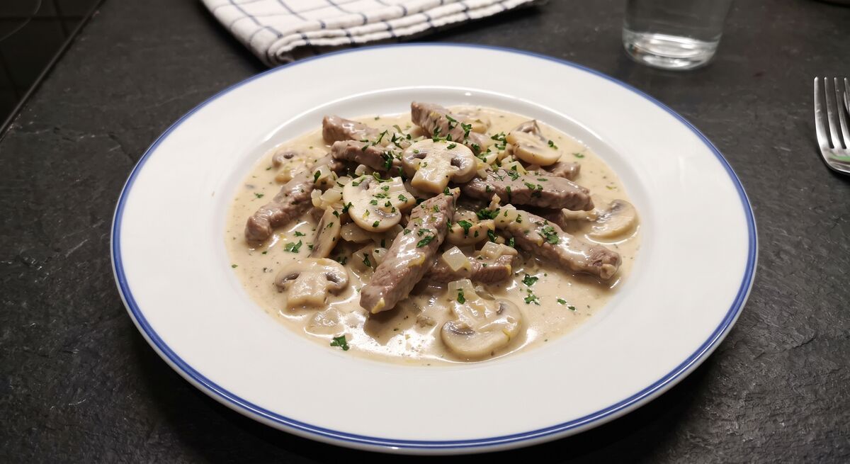Zürcher Geschnetzeltes (Iscas de vitela à zuriquenha)