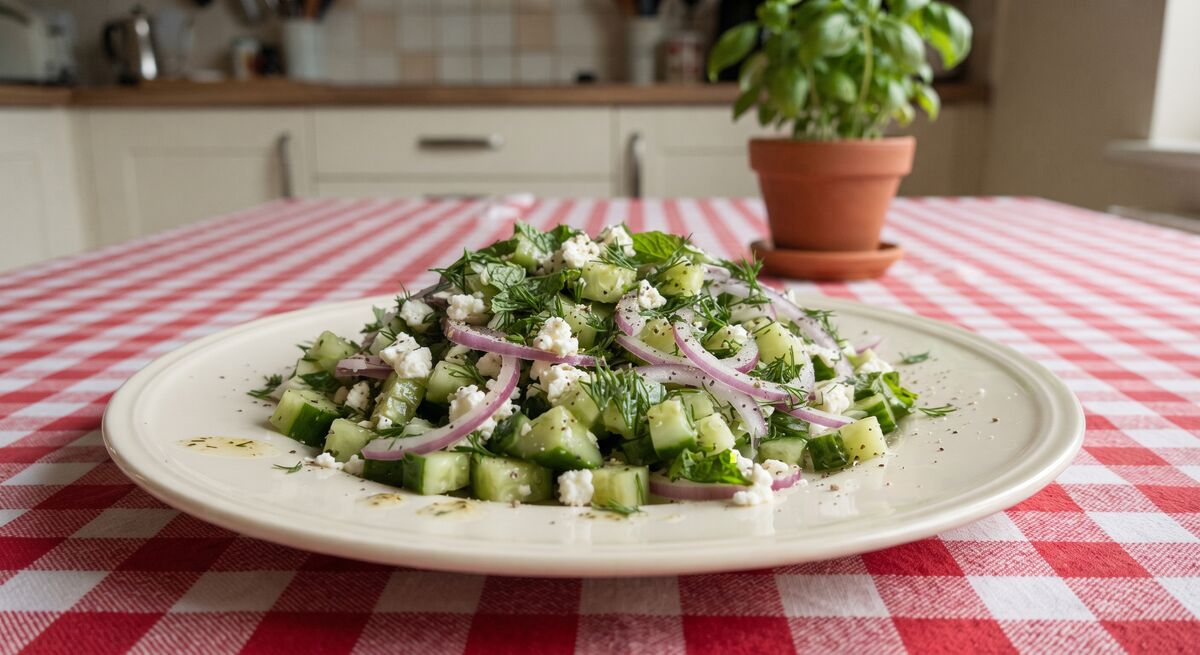 Mediterraner Gurkensalat