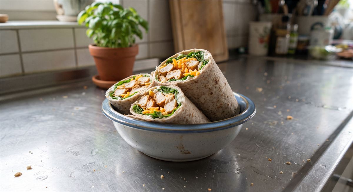 Wraps di pollo con rucola