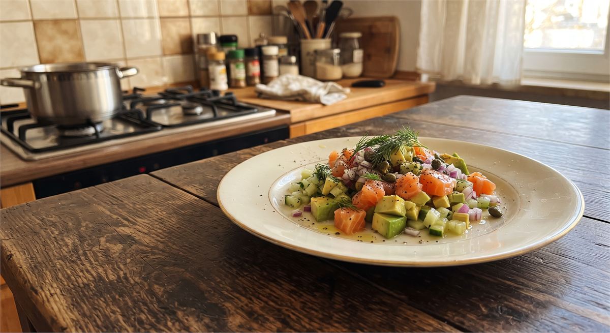 Salmon tartare with avocado