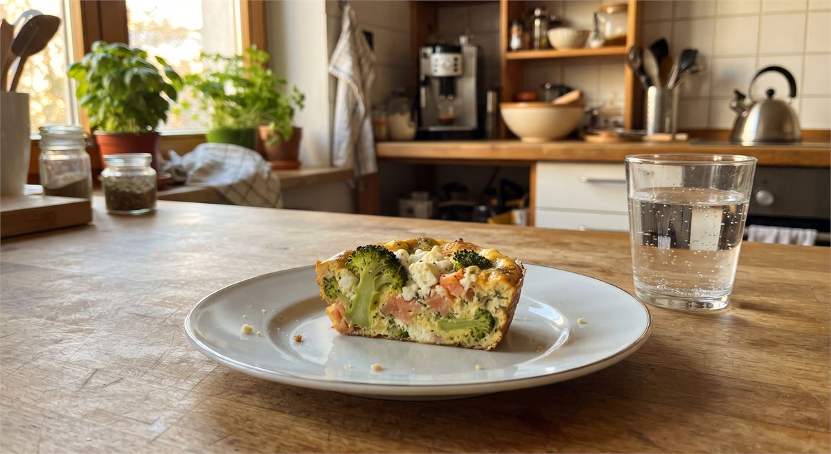 Muffiny jajeczne z łososiem i brokułami